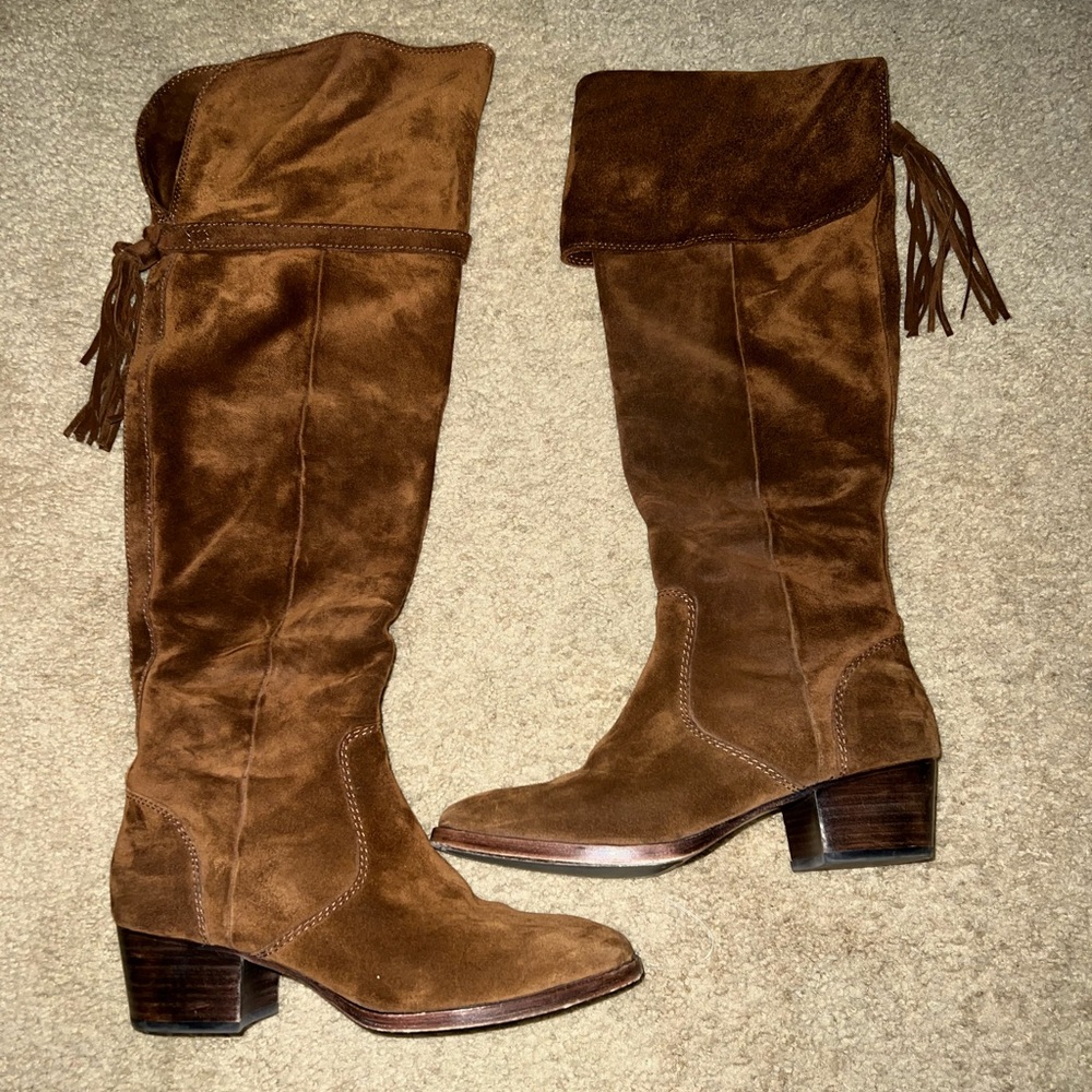 Frye Clara Tassel over the knee boots